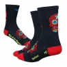 Chaussettes Defeet Aireator "Sugarskull" noir et rouge