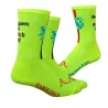 Chaussettes DeFeet Handlebar Mustache "TFU" jaune fluo