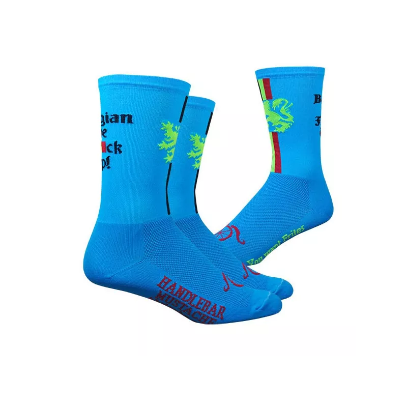 Chaussettes DeFeet Handlebar Mustache "TFU" bleu