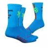 Chaussettes DeFeet Handlebar Mustache "TFU" bleu