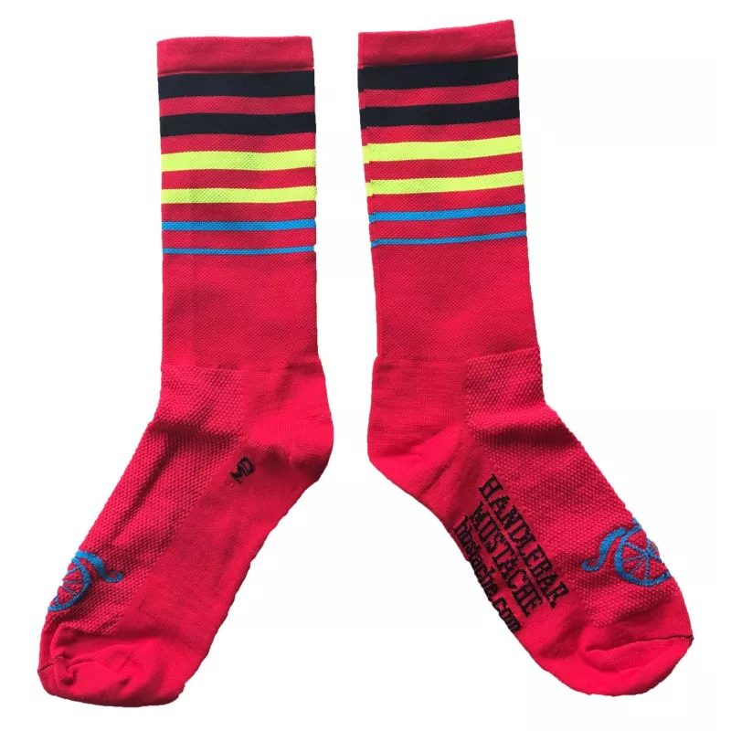 Chaussettes DeFeet Handlebar Mustache Between the lines rouge
