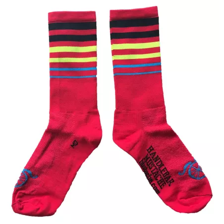 Chaussettes DeFeet Handlebar Mustache Between the lines rouge