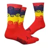 Chaussettes DeFeet Handlebar Mustache "Amongst the waves" rouge