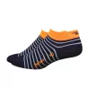 Chaussettes Defeet Aireator 1" marinière à rayures orange bleu et blanc