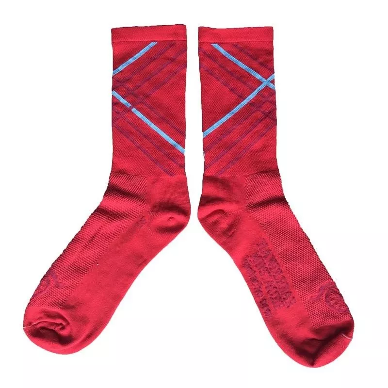 Handlebar Mustache socks crossroads red