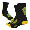 Chaussettes Defeet Aireator "Sugarskull" noir et jaune