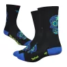 Chaussettes Defeet Aireator "Sugarskull" noir et bleu métal