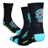 Chaussettes Defeet Aireator "Sugarskull" noir et bleu