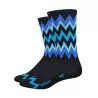 Chaussettes DeFeet Aireator 6 pouces Speakeasy High Rouleur noir et bleu