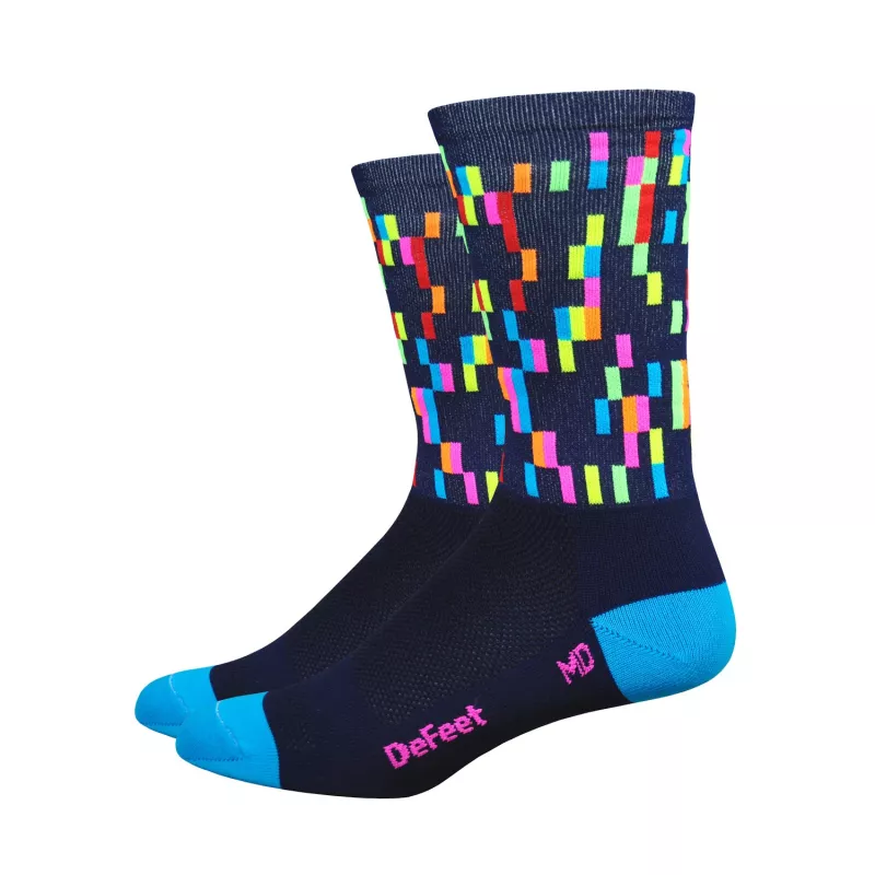 Chaussettes DeFeet Aireator Barnstormer Pixel bleu marine