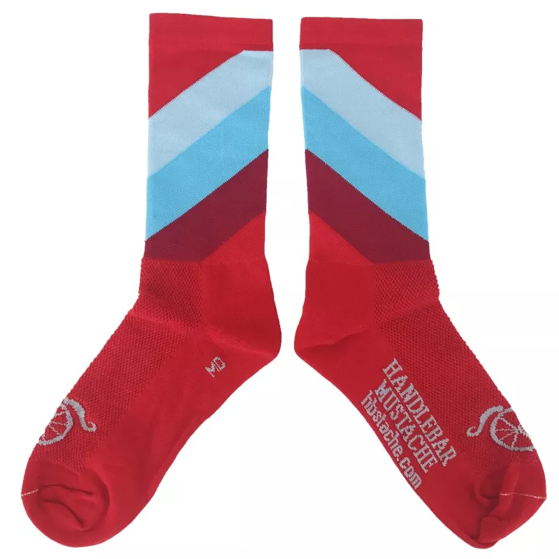 DeFeet Handlebar Mustache BJC Stripes socks