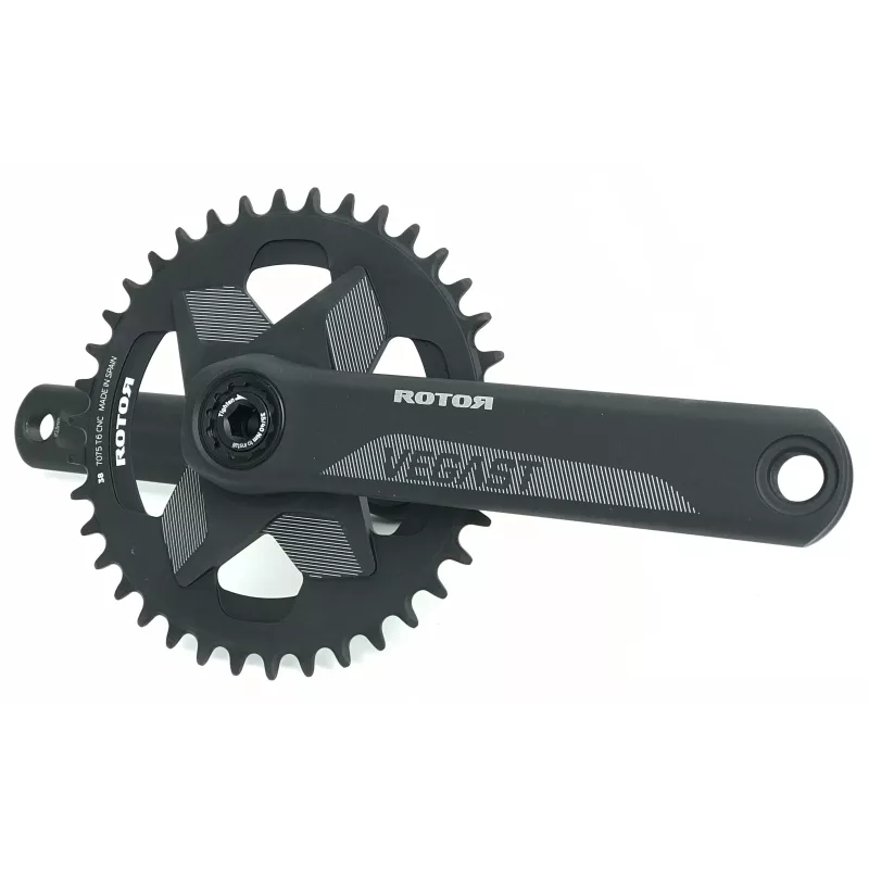 Pédalier ROTOR Vegast 24 ou 30mm avec Monoplateau rond ou ovalisé