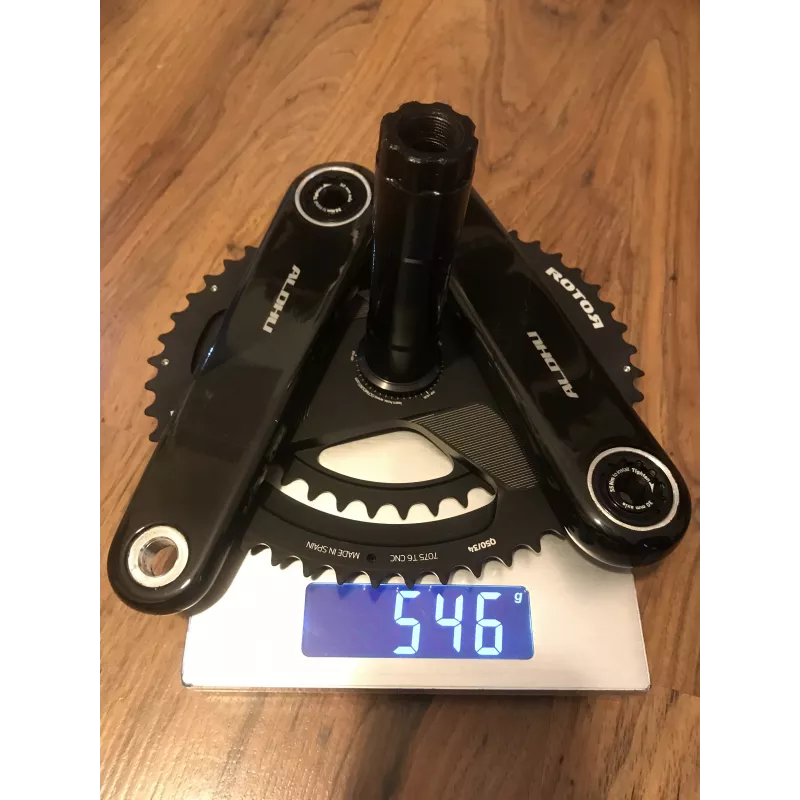 Le Pédalier Rotor Aldhu Carbon ne pèse que 546g en version ovalisée 50/34