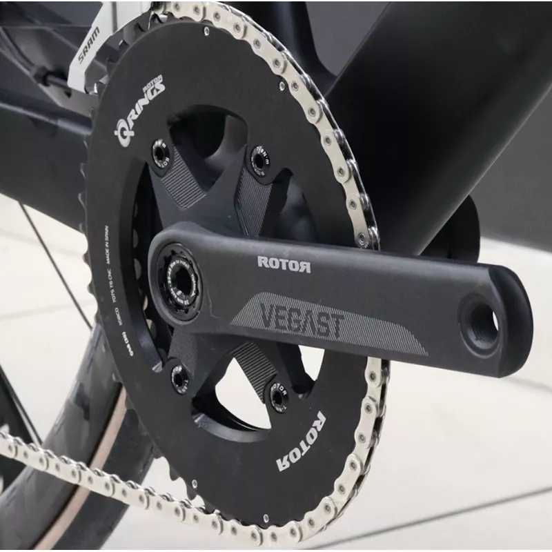 Pédalier complet Rotor Vegast aéro pour transmissions Sram AXS 12v , plateaux 48/35 ovalisés Qrings