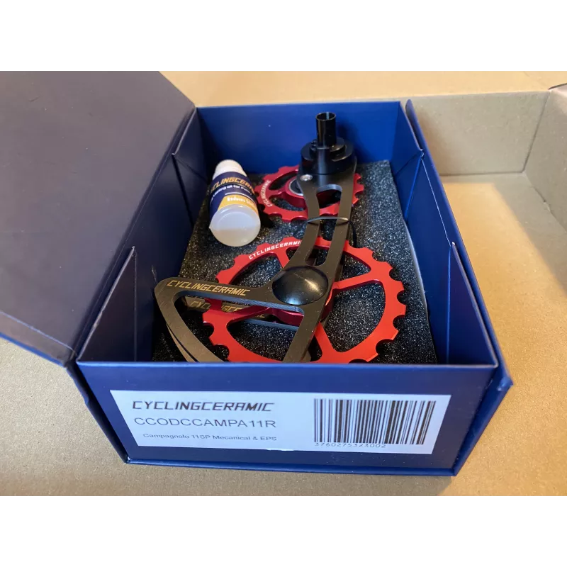 Unboxing oversized pulley wheels system for Campagnolo 11/12s in the original box CyclingCeramic