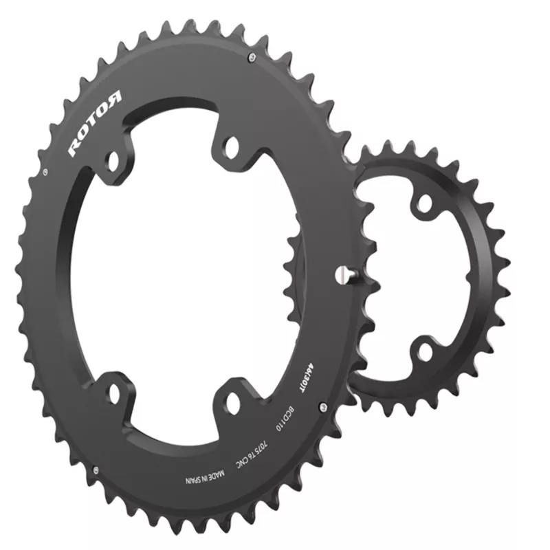 Rotor NOQ GRX 110/80mm vue des 2 plateaux (photo Rotor)