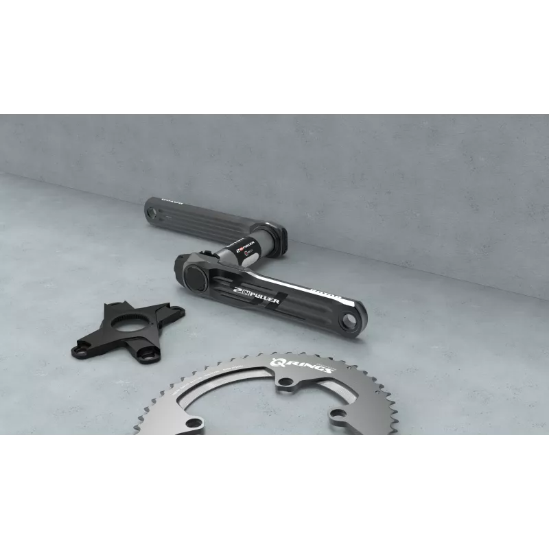 Pédalier Rotor 2INpower SL avec étoile 4 branches et grand plateau qrings
