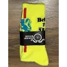 Chaussettes DeFeet Handlebar Mustache "TFU" jaune fluo