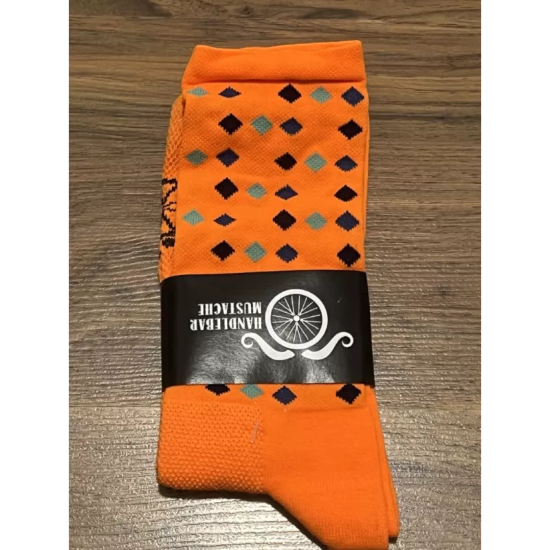 Chaussettes DeFeet Handlebar Mustache Bling Bling orange