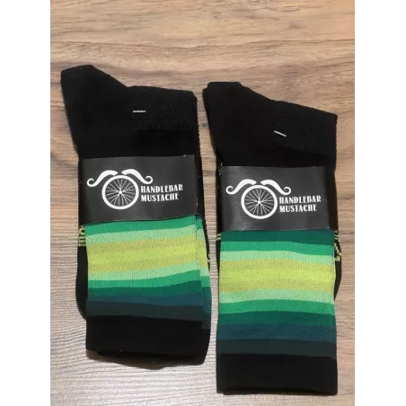 Chaussettes DeFeet Handlebar Mustache "The Wall" vert