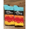 Chaussettes DeFeet Handlebar Mustache "Amongst the waves" bleu