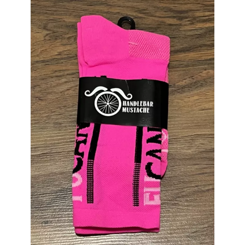 DeFeet Handlebar Mustache Aireator 6" Fucancer pink