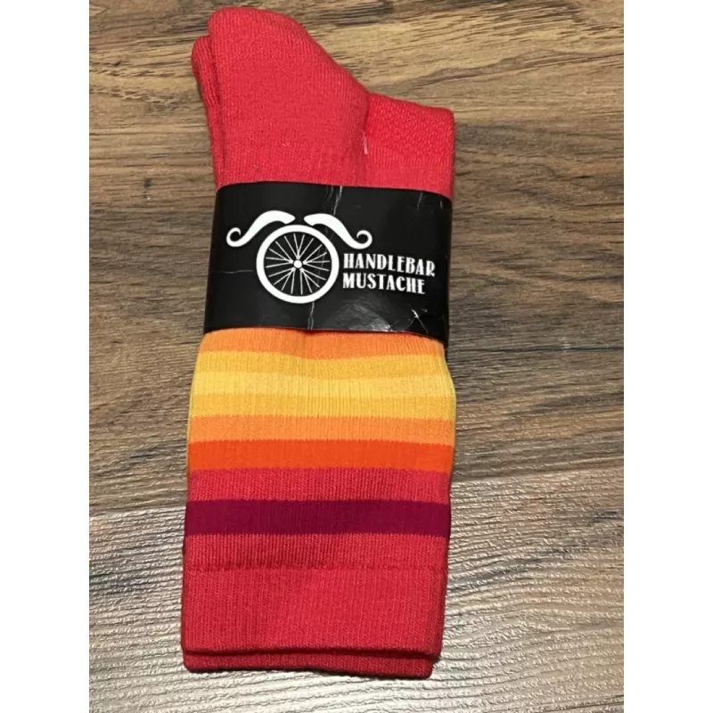 Chaussettes DeFeet Handlebar Mustache "The wall" hiver rouge