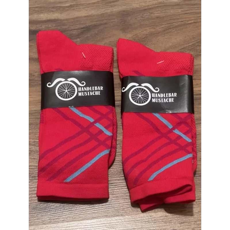 Chaussettes DeFeet Handlebar Mustache crossroads rouge