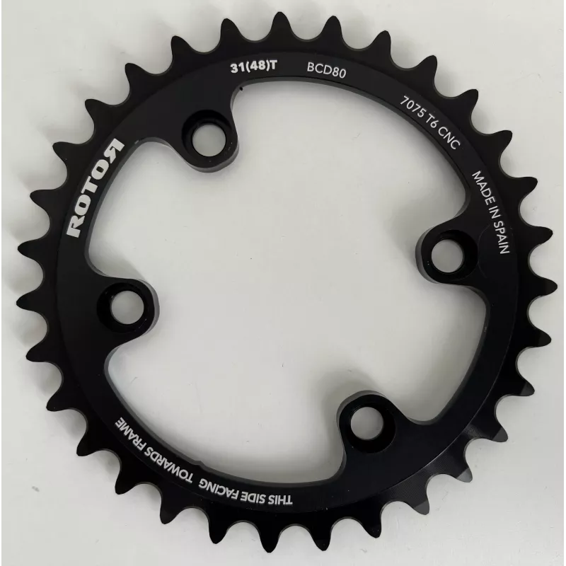 Petit Plateau Rotor NOQ pour GRX 80mm BCD (photo velo-perso) 31 dents