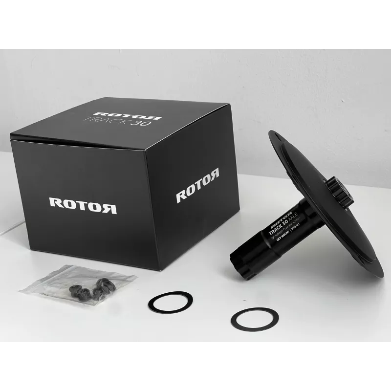 Photo velo-perso: contenu de la boîte: un kit étoile + axe, un jeu de vis, 2 entretoises 30mm