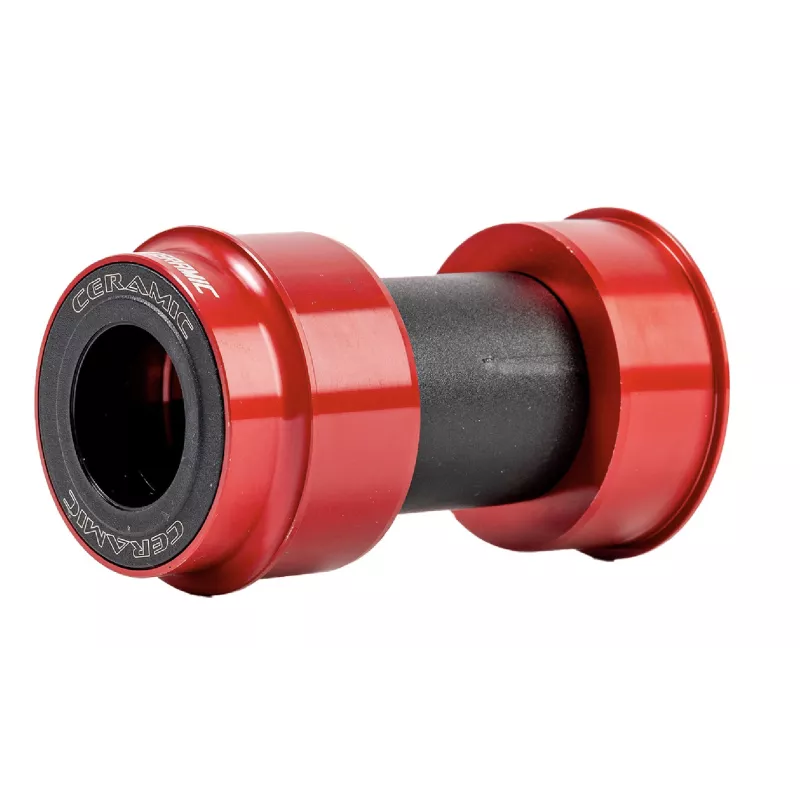 Boitier céramique Cyclingceramic BBRIGHT pour axes de 24mm rouge côté pédalier