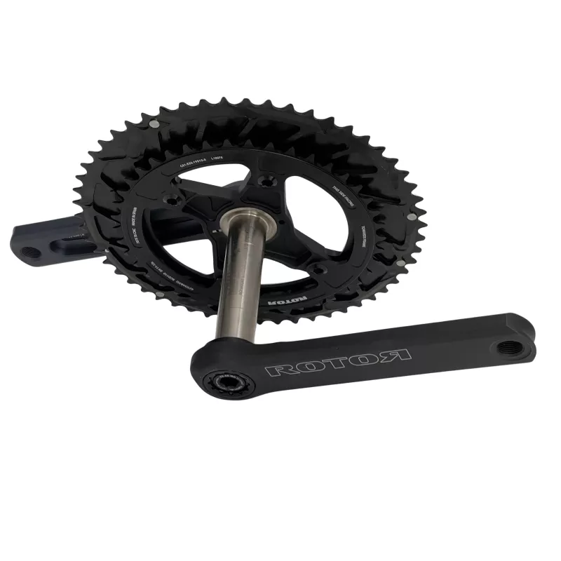 Vue arrière d'un pédalier NS24 55/42 NOQ aero (photo velo-perso.com)
