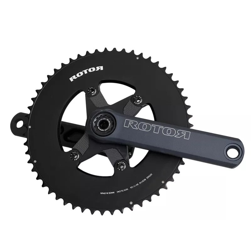 Vue détaillée d'un pédalier NS24 55/42 NOQ aero 165mm (photo velo-perso.com)