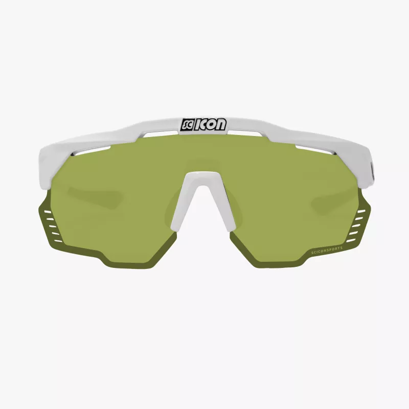 Scicon Aeroshade Kunken White Gloss – Lunettes vélo légères et ventilées