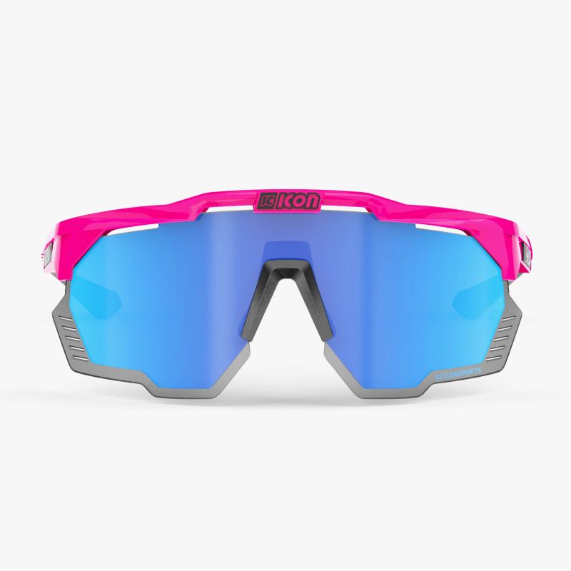 SCICON - AEROSHADE KUNKEN PINK FLUO MULTIMIRROR BLUE + VERRES ROSES