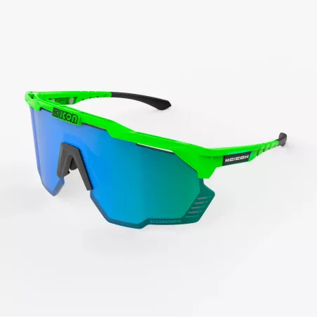 Lunettes Scicon Aeroshade Kunken Green Fluo à écran panoramique