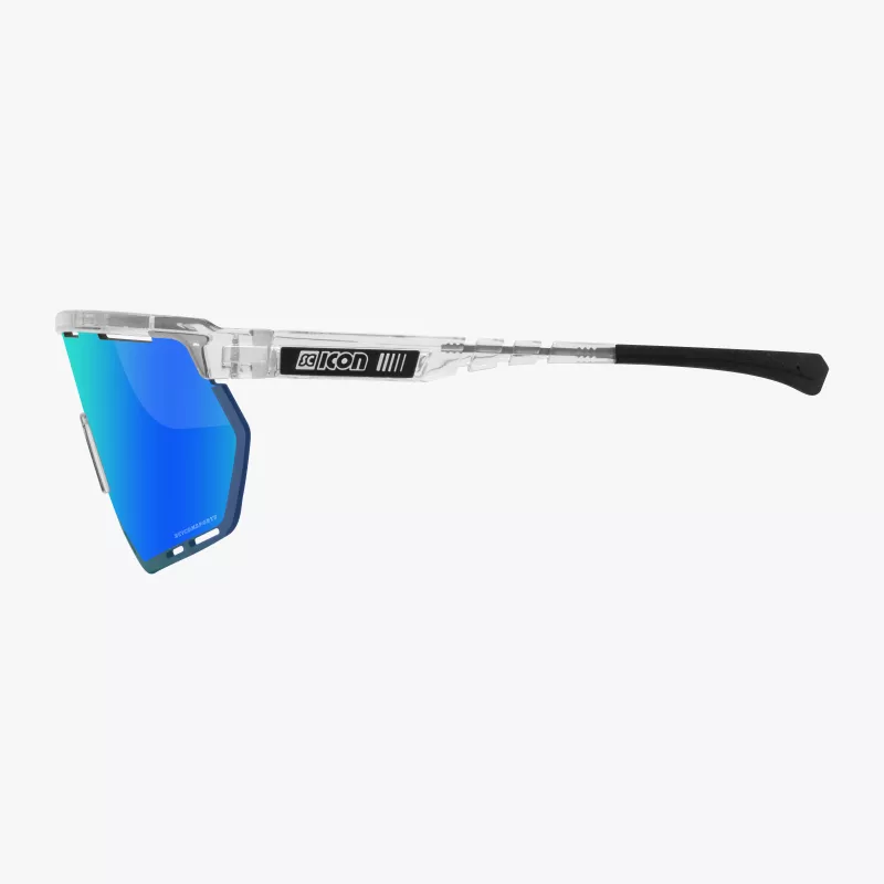 Lunettes Scicon Aerowing Crystal Gloss – Verre Multimirror Blue | Fabriquées en Italie