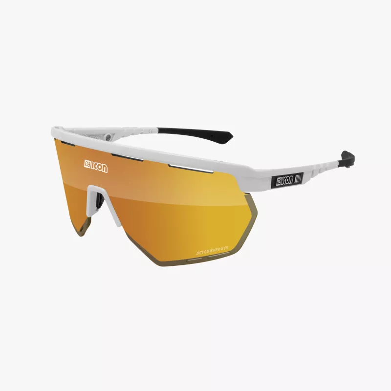 Lunettes Scicon Aerowing White Gloss – Verre Bronze | Fabriquées en Italie