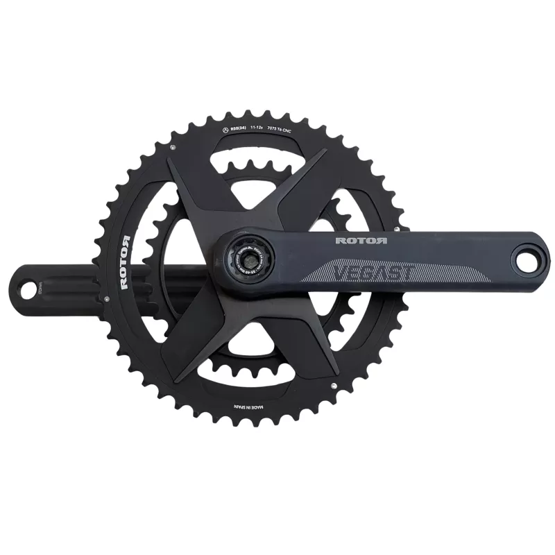 Pédalier Rotor Vegast 24 mm équipé d’un spidering rond 12 vitesses 50/34