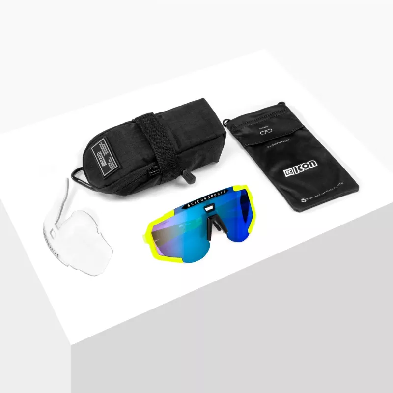 Lunettes Scicon Aeroscope Jaune Fluo – Verres Bleu & transparents pour performance sportive