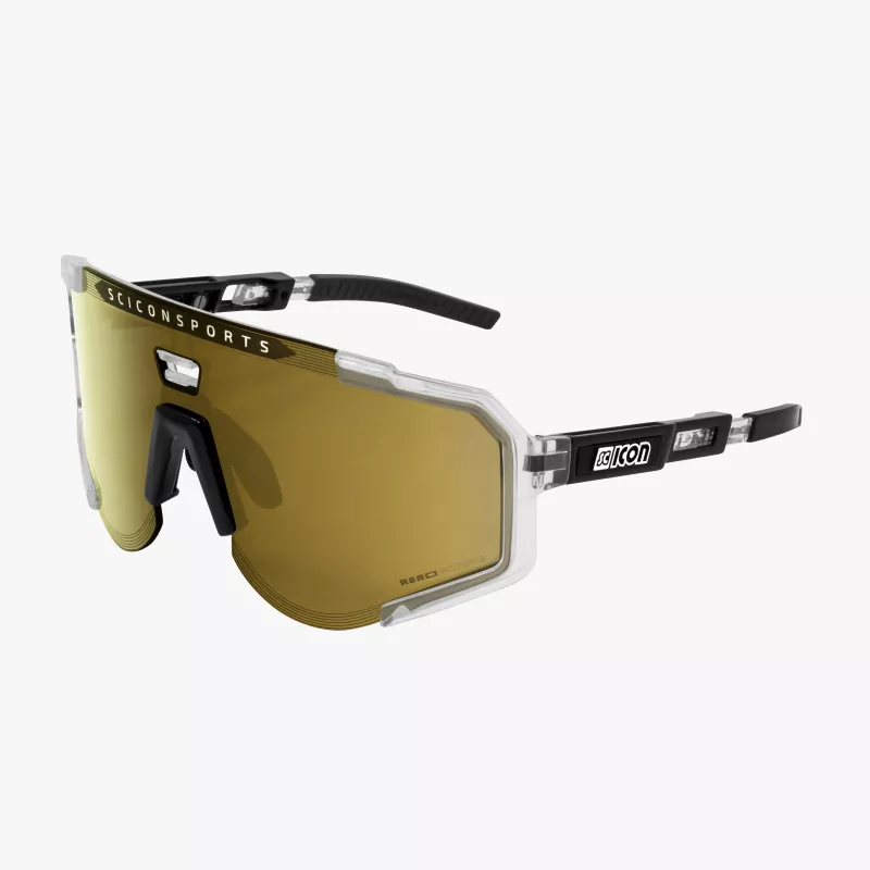 Scicon Aeroscope Crystal Gloss – Transparent Cycling Sunglasses, 6 Lenses