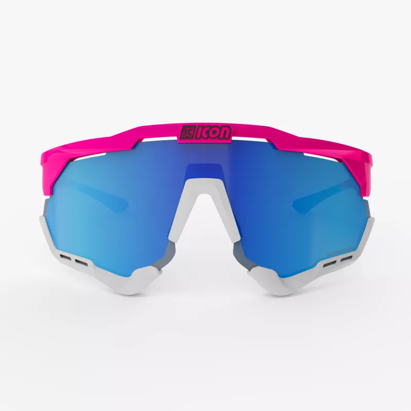 Monture SCICON Aeroshade XL Pink Fluo en détail – style fluo et performance cycliste haut de gamme