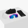 Pack lunettes SCICON Aeroshade XL Pink Fluo réf. EY250314 avec 2 verres inclus Blue + Pink