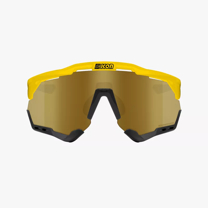 SCICON Aeroshade XL Yellow Gloss – Bronze Lens | Cycling Glasses Worn by Pogačar TDF 2024