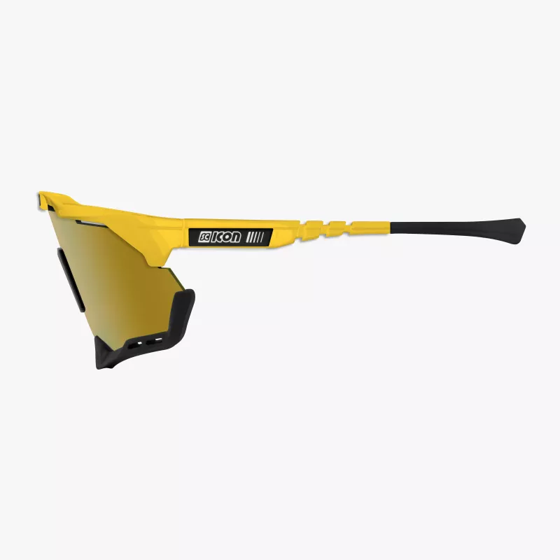 SCICON Aeroshade XL Yellow Gloss – Verre Bronze | Lunettes cyclisme portées par Pogačar TDF 2024