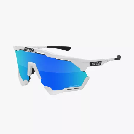 SCICON Aeroshade XL Monture White Gloss avec verres bleu