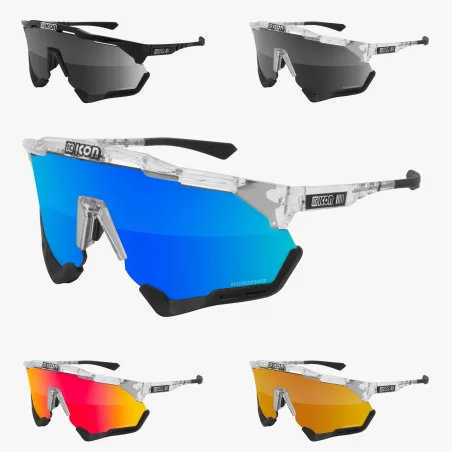 Les 5 modèles de Aeroshade XL disponibles en monture Crystal Gloss
