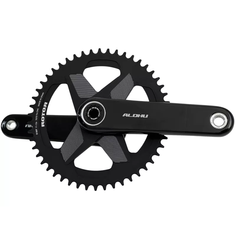 Pédalier Rotor Aldhu Carbon 1x12 avec plateau 50 dents, vue profil