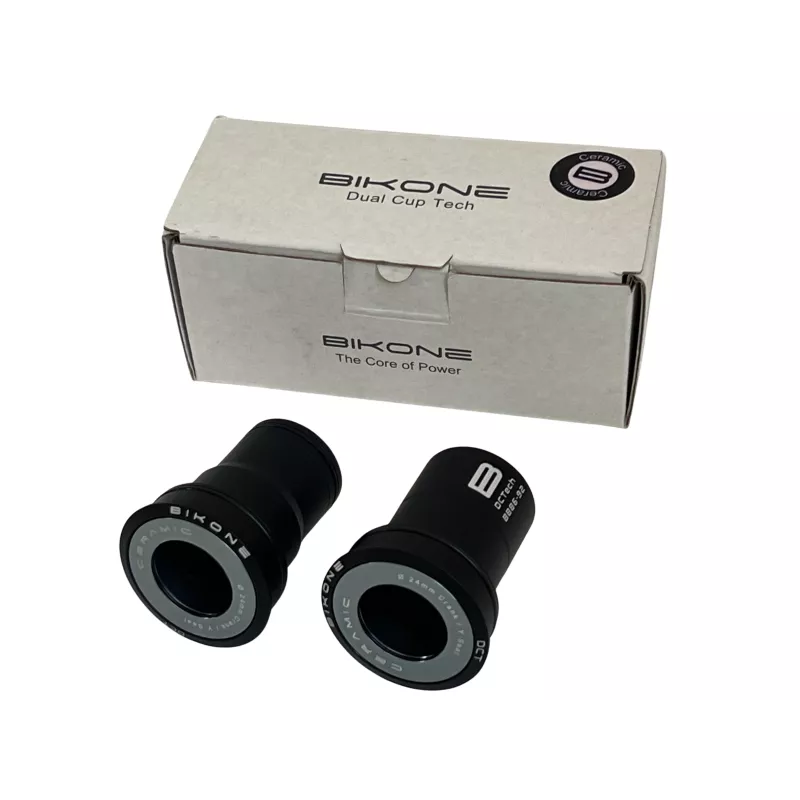 Boîtier de pédalier céramique BB86 Shimano 24 mm Bikone DCT – coffret et cuvettes (réf. DCT C BB86-92_24)
