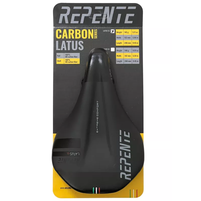 Repente Latus CL carbon road bike saddle 152 mm width 240 mm weight 145 g premium performance
